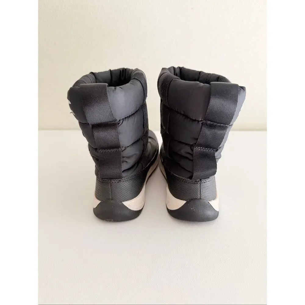 Sorel Womens Whitney Boot Size 2 Big kid  Black Nylon Quilted Puffy Bootie Water